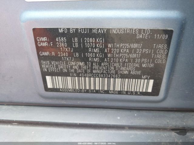2010 SUBARU OUTBACK 4S4BRCCC9A3342662 Photo 8