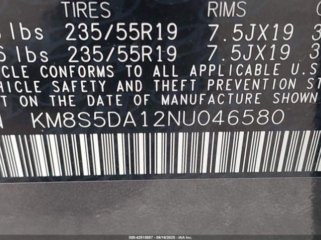 2022 HYUNDAI SANTA FE HYBRID KM8S5DA12NU046580 Photo 8