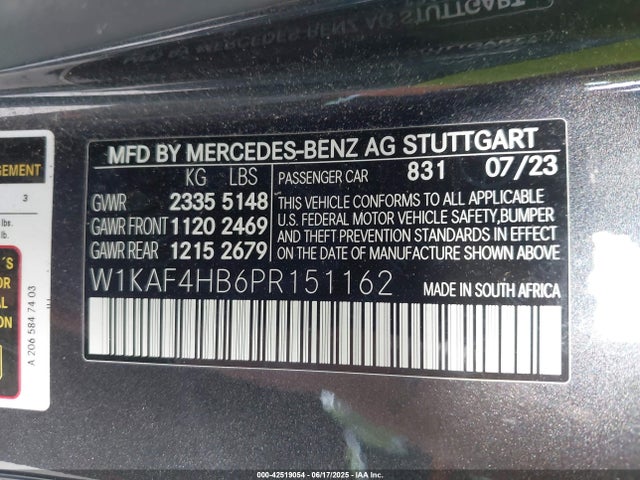 W1KAF4HB6PR151162 Mercedes-Benz m254