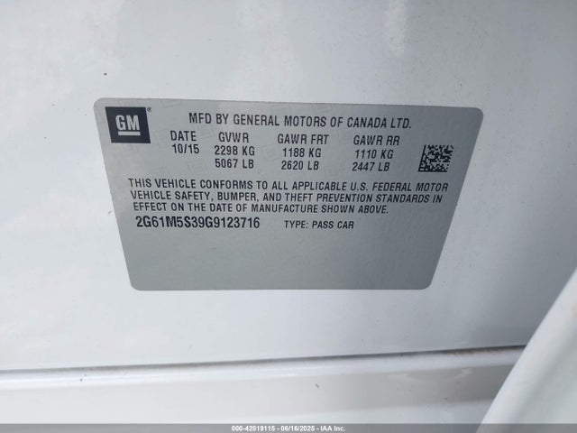 2016 CADILLAC XTS 2G61M5S39G9123716 Photo 8