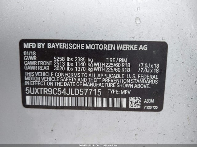 5UXTR9C54JLD57715 BMW X3