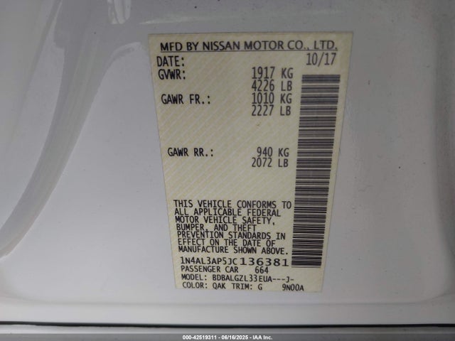 1N4AL3AP5JC136381 Nissan 2018