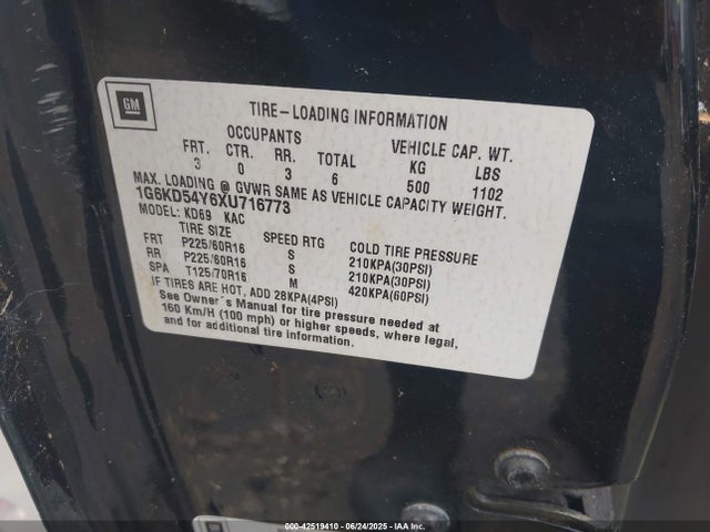 1999 CADILLAC DEVILLE 1G6KD54Y6XU716773 Photo 8