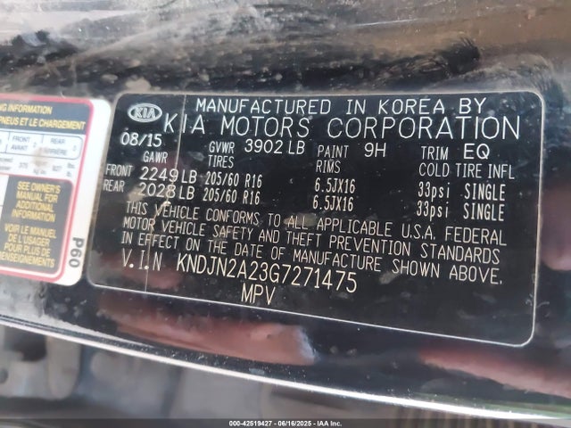 KNDJN2A23G7271475 KIA gdi gamma