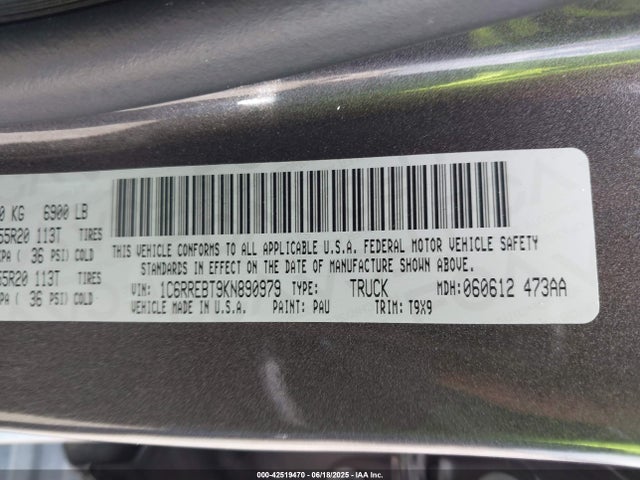 RAM 1500 2019 1C6RREBT9KN890979 Image 9