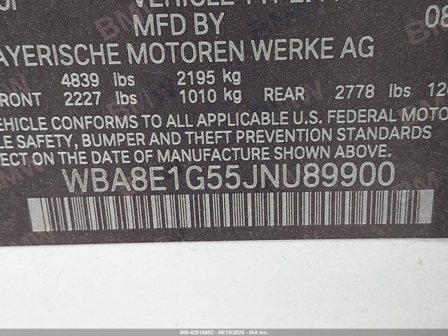 BMW 320i 2018 WBA8E1G55JNU89900 Image 9