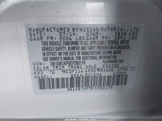 2014 NISSAN SENTRA 3N1AB7AP9EY280178 Photo 8