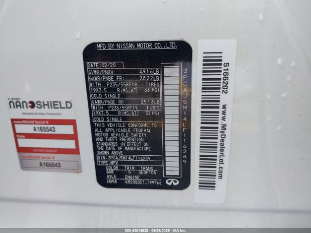 2020 INFINITI QX50 3PCAJ5M14LF116289 Photo 8