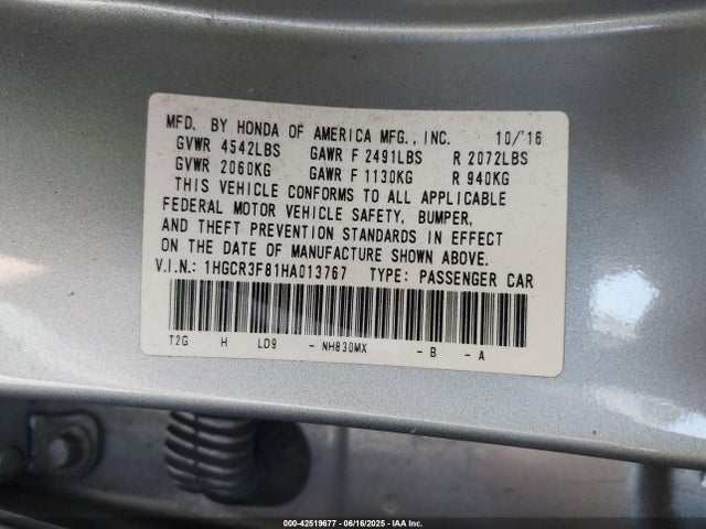 1HGCR3F81HA013767 Honda j35y1