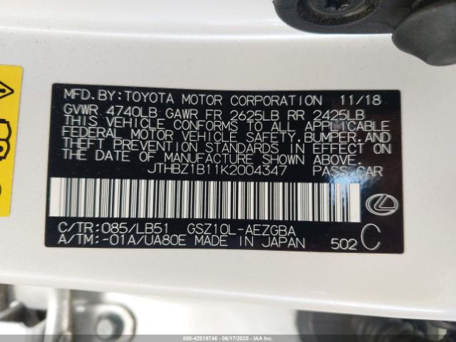 JTHBZ1B11K2004347 Lexus 2gr-fks