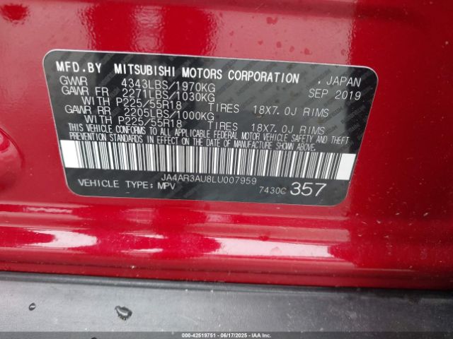 2020 MITSUBISHI OUTLANDER SPORT JA4AR3AU8LU007959 Photo 8