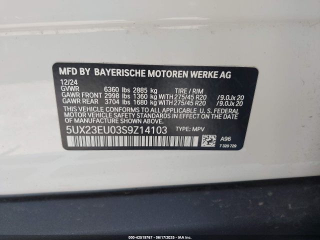 5UX23EU03S9Z14103 BMW X5 Xdrive40i
