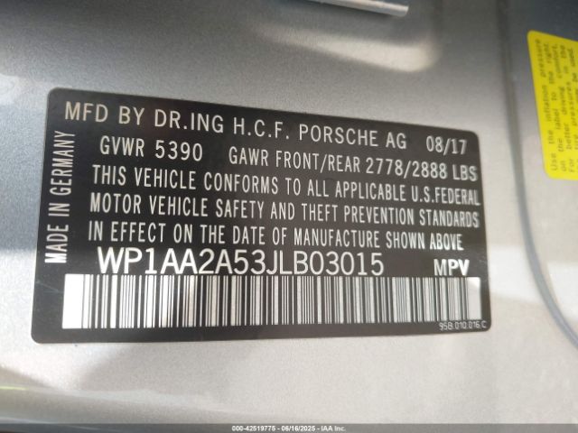 2018 PORSCHE MACAN WP1AA2A53JLB03015 Photo 8