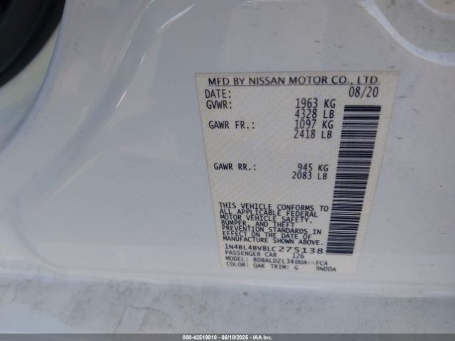2020 NISSAN ALTIMA 1N4BL4BV8LC275138 Photo 8