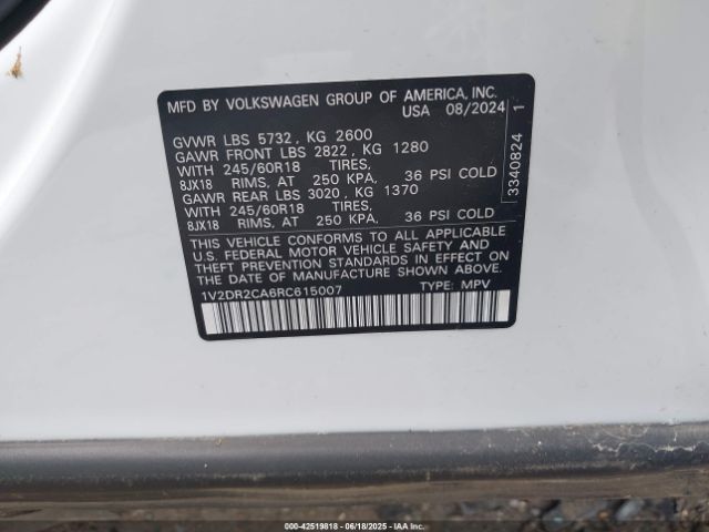 2024 VOLKSWAGEN ATLAS 1V2DR2CA6RC615007 Photo 8