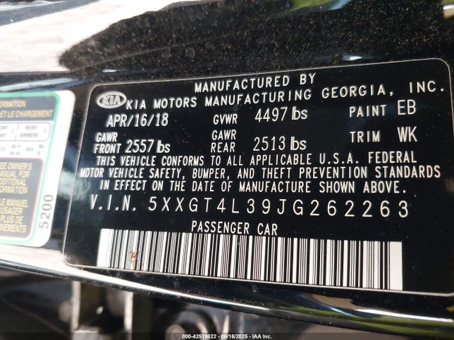 5XXGT4L39JG262263 KIA gdi