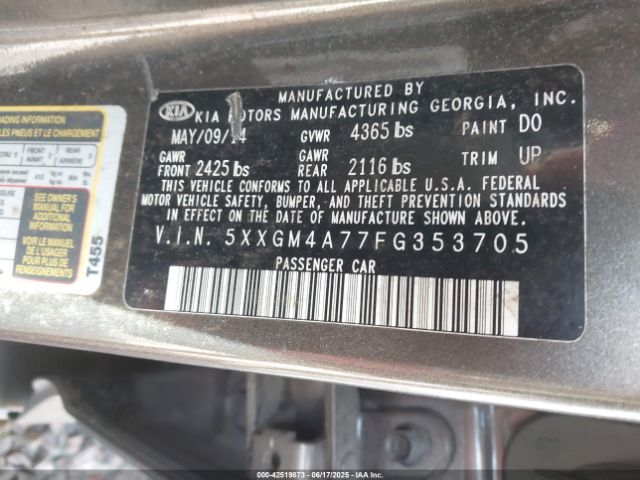 5XXGM4A77FG353705 KIA dohc gdi theta ii