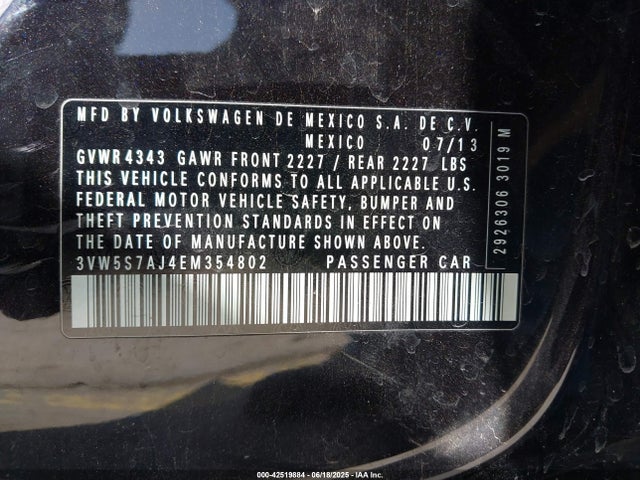 3VW5S7AJ4EM354802 Volkswagen Jetta