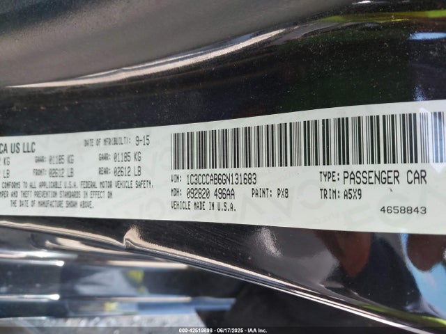 1C3CCCAB6GN131683 Chrysler 2016