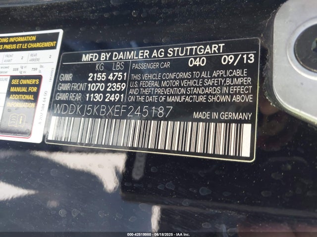 WDDKJ5KBXEF245187 Mercedes-Benz 2014