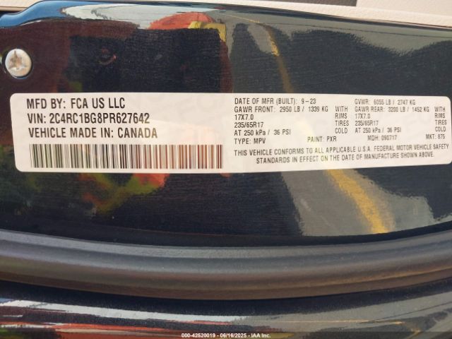2023 CHRYSLER PACIFICA 2C4RC1BG8PR627642 Photo 8
