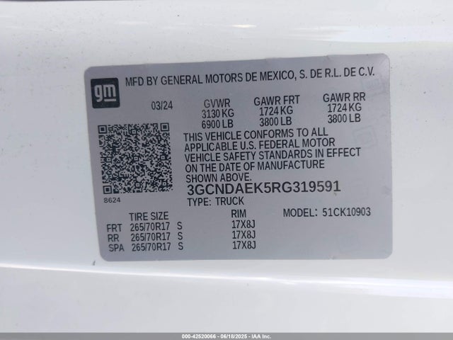 3GCNDAEK5RG319591 Chevrolet l3b