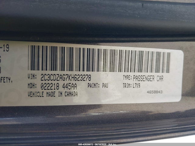 2C3CDZAG7KH623278 Dodge Challenger