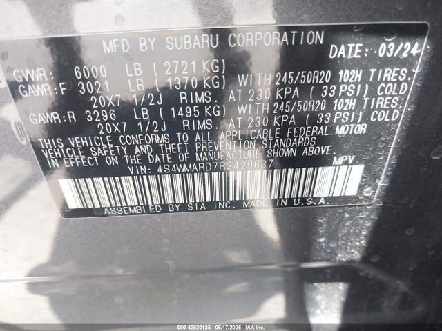 4S4WMARD7R3429637 Subaru 2024