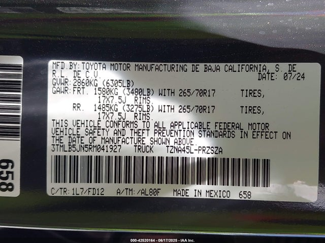 3TMLB5JN5RM041927 Toyota t24a-fts