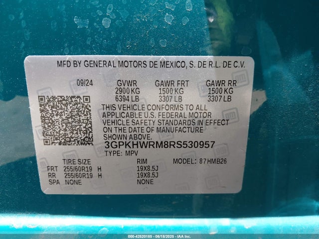 3GPKHWRM8RS530957 Honda x0b+ec5