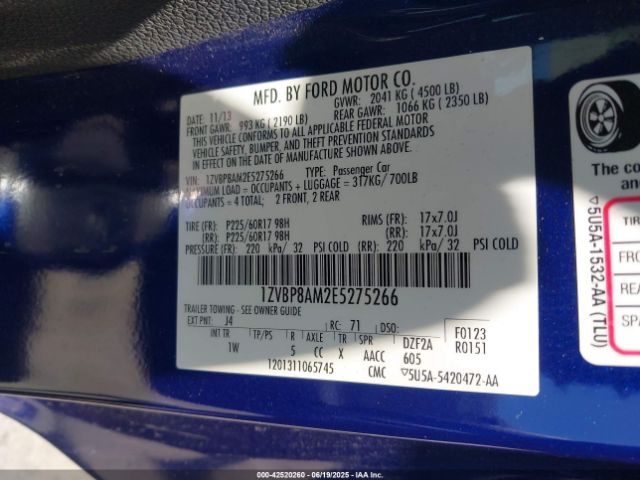 2014 FORD MUSTANG 1ZVBP8AM2E5275266 Photo 8