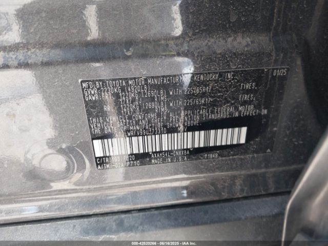 4T3LWRFV9SU173310 Toyota a25a-fxs