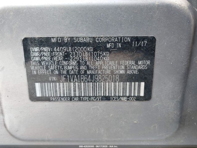 2018 SUBARU WRX JF1VA1B64J9825018 Photo 8