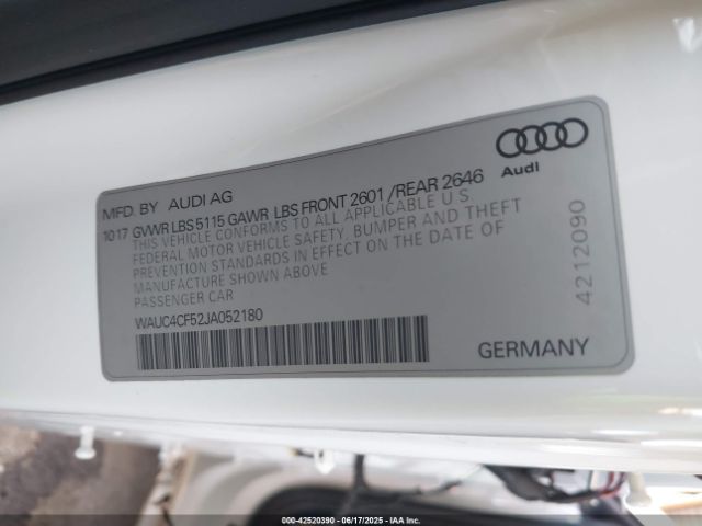 2018 AUDI S5 WAUC4CF52JA052180 Photo 8