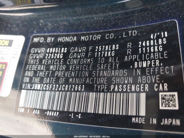 2018 HONDA CLARITY PLUG-IN HYBRID JHMZC5F32JC012663 Photo 8