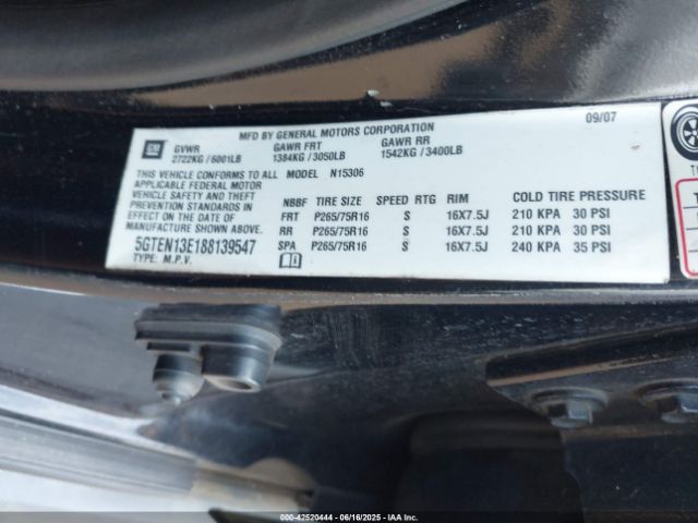 2008 HUMMER H3 SUV 5GTEN13E188139547 Photo 8