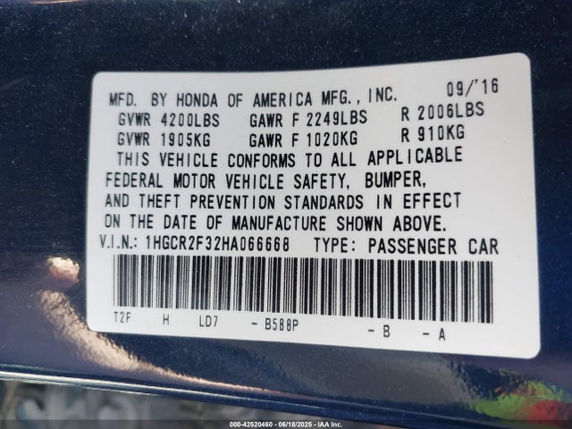 1HGCR2F32HA066668 Honda k24w1