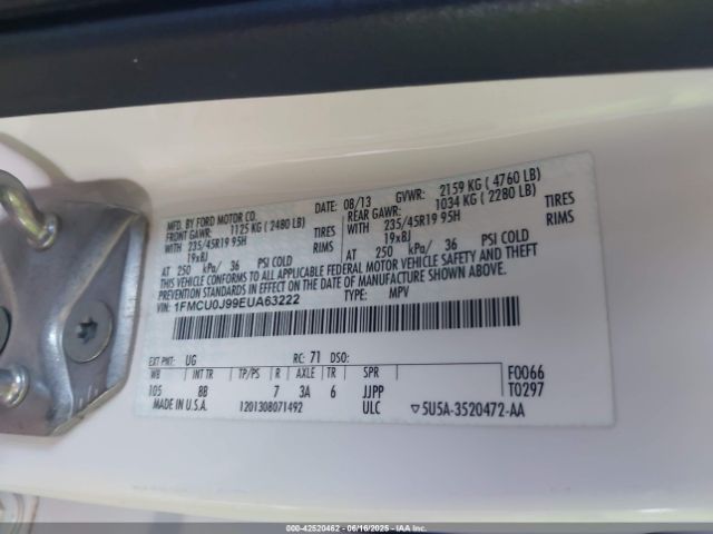 1FMCU0J99EUA63222 Ford 2014