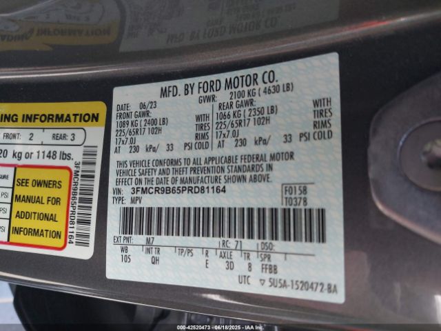 2023 FORD BRONCO SPORT 3FMCR9B65PRD81164 Photo 8