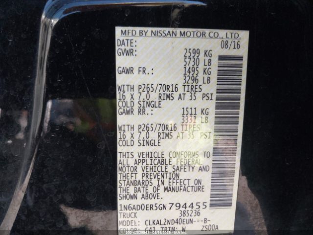 1N6AD0ER5GN794455 Nissan 2016