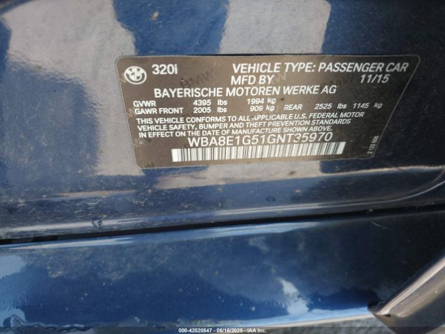 WBA8E1G51GNT35970 BMW 2016