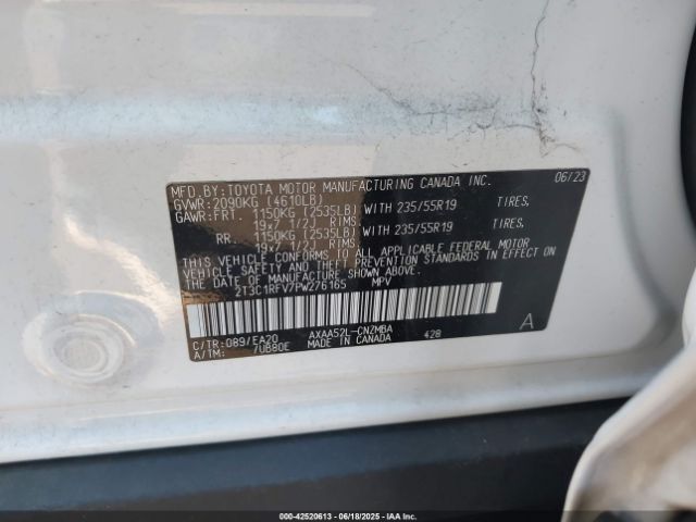 2T3C1RFV7PW276165 Toyota a25a-fks