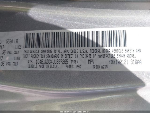 1C4BJWDG4JL807265 Jeep 2018