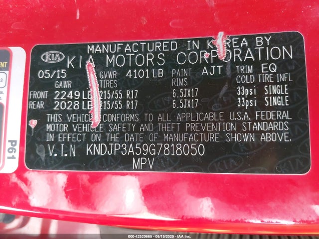 KNDJP3A59G7818050 KIA dohc gdi nu