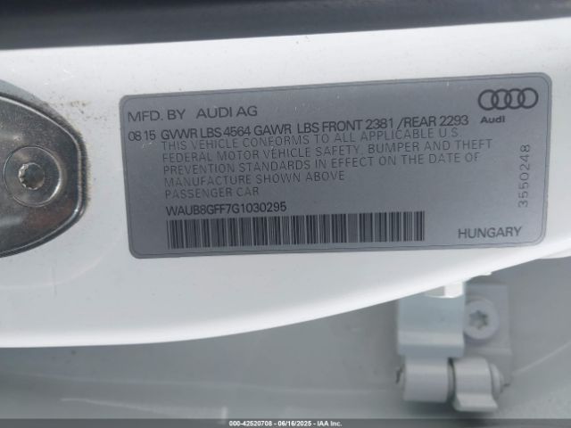 WAUB8GFF7G1030295 Audi A3 2.0t Premium