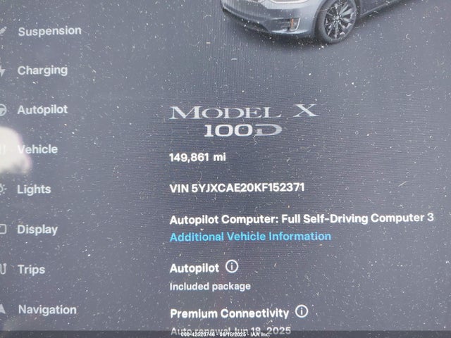 2019 TESLA MODEL X 5YJXCAE20KF152371 Photo 6