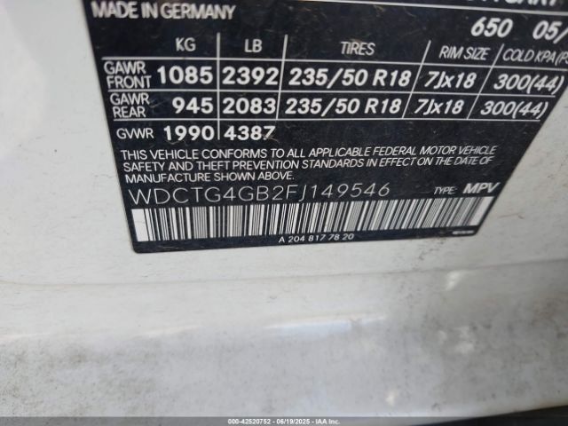 2015 MERCEDES-BENZ GLA 250 WDCTG4GB2FJ149546 Photo 8