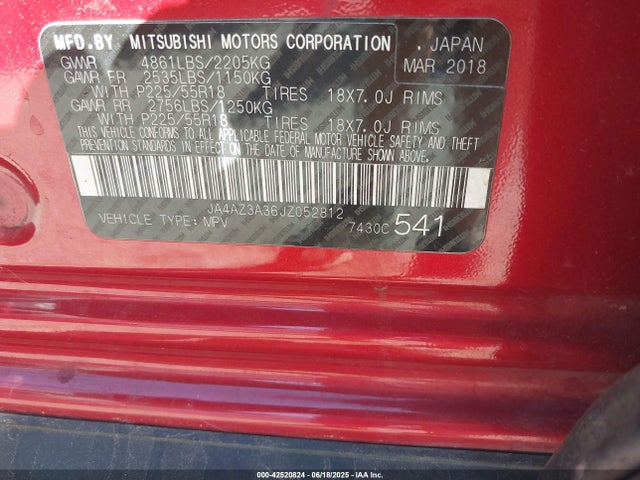 JA4AZ3A36JZ052812 Mitsubishi mivec