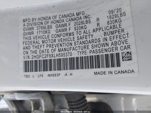 2HGFC2F6XLH595370 Honda k20c2