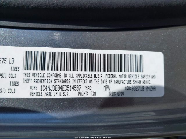 1C4NJDEB4ED514597 Jeep Compass